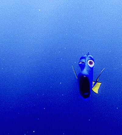 Cartoon Fish With Big Eyes Swimming GIF