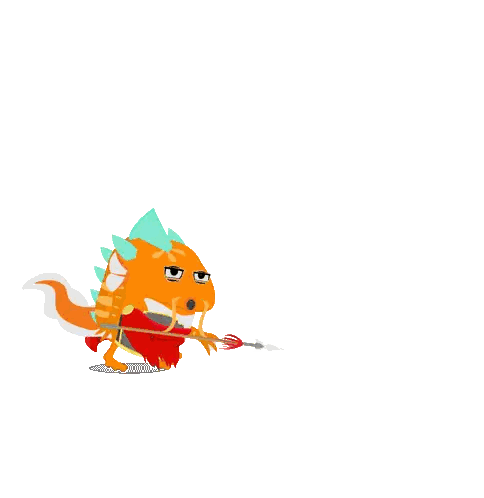 Cartoon Fish With Spear Sticker