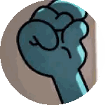 Cartoon Fist In Circle Sticker