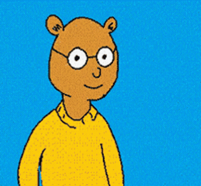 Cartoon Fist In Yellow Sweater And Blue Jeans GIF