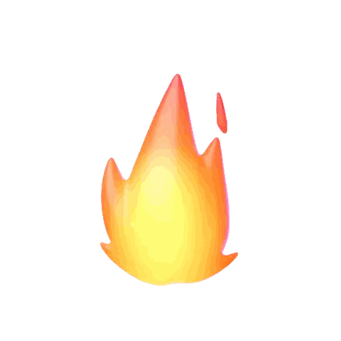 Cartoon Flame With Small Center Flame Sticker