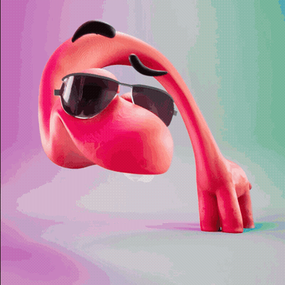 Cartoon Flamingo Wearing Sunglasses GIF