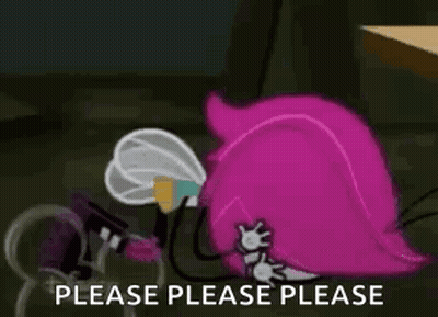 Cartoon Fly With Pink Hair Holding Gun