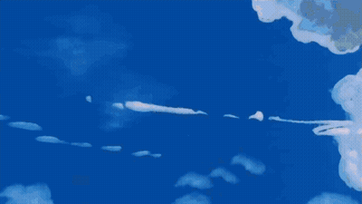 Cartoon Flying Character With Purple Hand Reaching Out GIF
