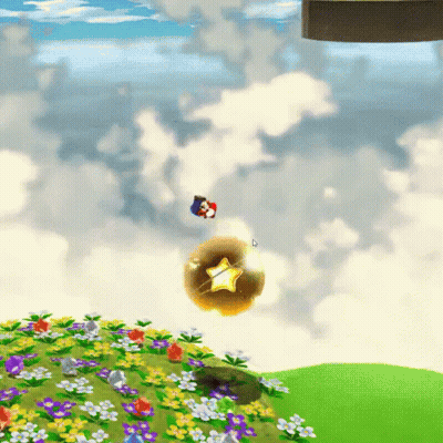 Cartoon Flying With Gold Star GIF