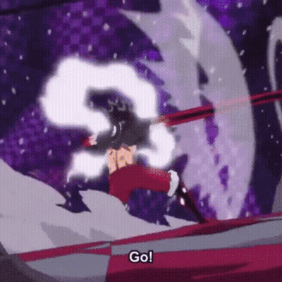 Cartoon Flying With Purple Background Saying Go GIF