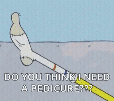 Cartoon Foot Asking About Pedicure GIF