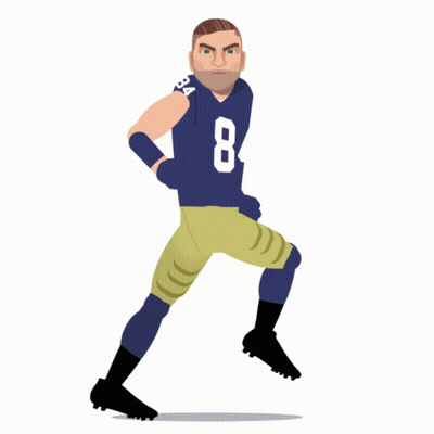 Cartoon Football Player Cole Kmet GIF