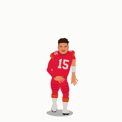 Cartoon Football Player In Red Jersey Number 15 GIF