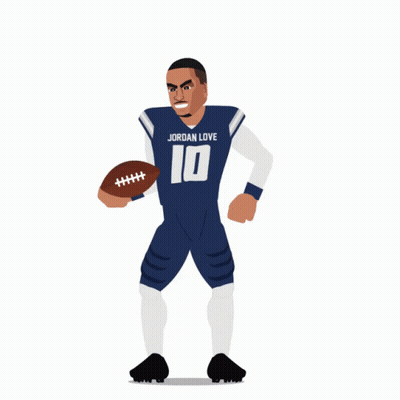 Cartoon Football Player Jordan Love GIF