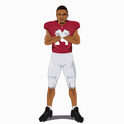 Cartoon Football Player Number 1 GIF