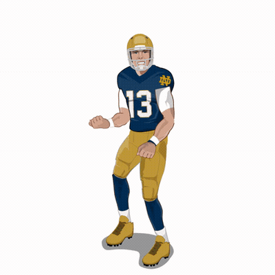 Cartoon Football Player Number 13 GIF