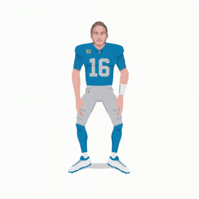 Cartoon Football Player Number 16 GIF