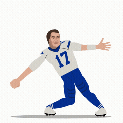 Cartoon Football Player Number 17 GIF