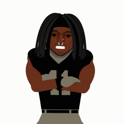 Cartoon Football Player Number 41 Jersey GIF