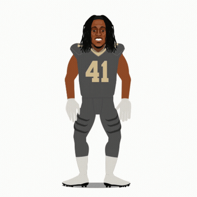 Cartoon Football Player Number 41 GIF
