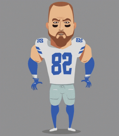 Cartoon Football Player Number 82 GIF