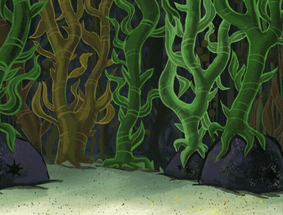 Cartoon Forest Of Seaweed With Rocks GIF