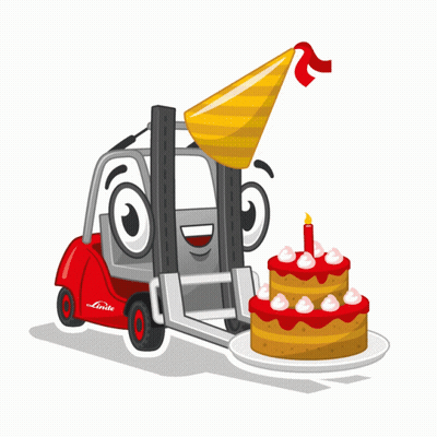 Cartoon Forklift With Blue Ice Pack On Head GIF