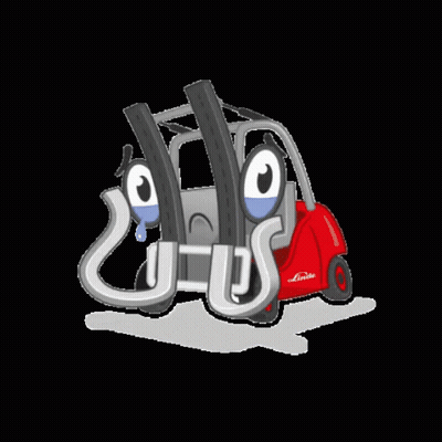 Cartoon Forklift With Smiley Face GIF