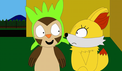 Cartoon Fox And Monkey GIF
