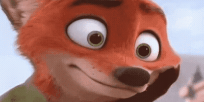 Cartoon Fox Face With Big Eyes And Smile GIF
