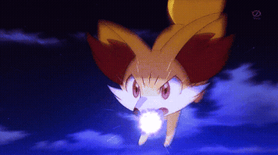 Cartoon Fox Flying With Glowing Object In Mouth GIF