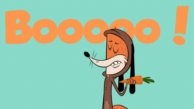 Cartoon Fox Holding Carrot Booo GIF