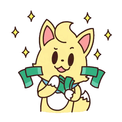 Cartoon Fox Holding Money Sticker