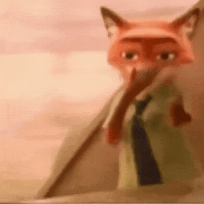 Cartoon Fox Holding Stick In Mouth GIF