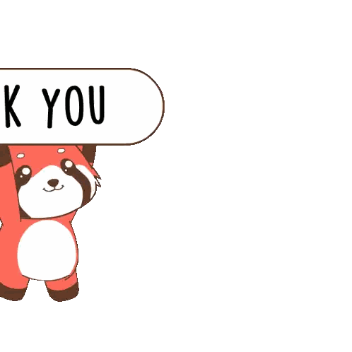 Cartoon Fox Holding Thank You Sign Sticker