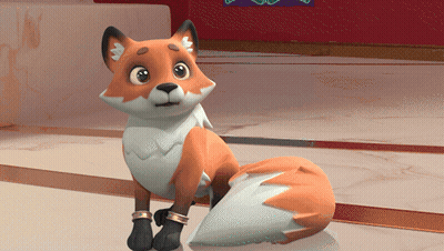 Cartoon Fox In Black Socks GIF