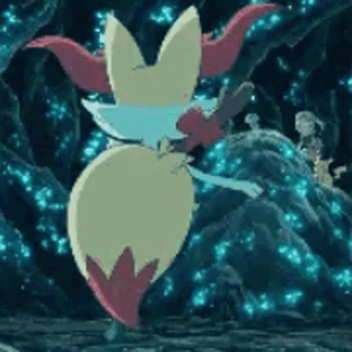 Cartoon Fox In Dark Cave With Knife In Mouth GIF
