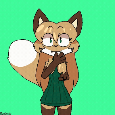 Cartoon Fox In Green Sweater And Stockings GIF