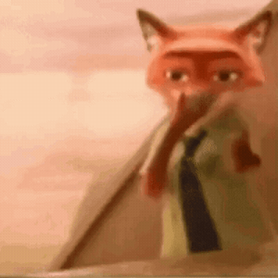 Cartoon Fox In Suit And Tie GIF