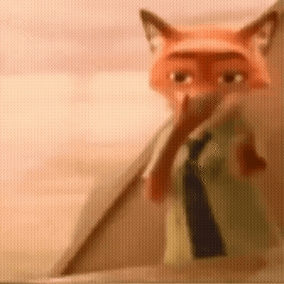 Cartoon Fox In Suit Standing Next To Window GIF