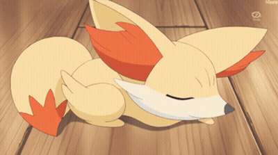 Cartoon Fox Laying Down With TV Channel GIF