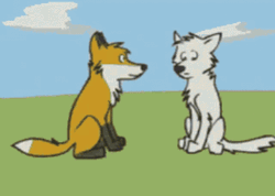 Cartoon Fox Pair Giving Boop GIF