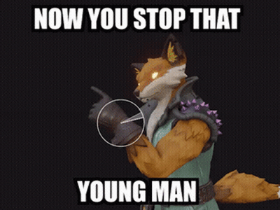 Cartoon Fox Pointing Saying Now You Stop That Young Man GIF