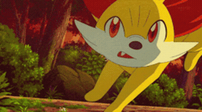 Cartoon Fox Running Through Forest GIF