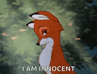 Cartoon Fox Saying I Am Innocent GIF
