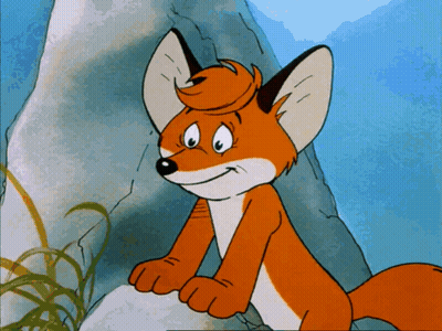 Cartoon Fox Smiling With Wig GIF