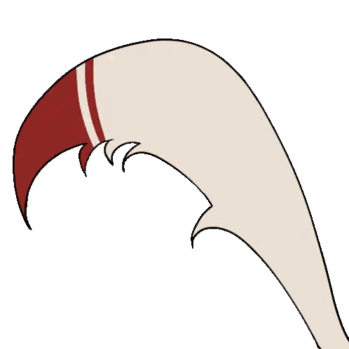 Cartoon Fox Tail With Red And White Stripes Sticker