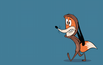 Cartoon Fox Wearing Hat And Collar GIF