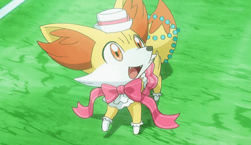 Cartoon Fox Wearing Hat And Pink Bow Tie GIF
