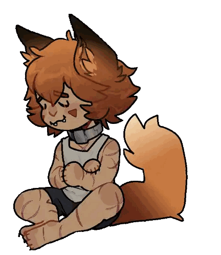 Cartoon Fox With Collar Sticker