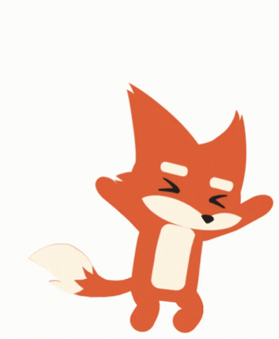 Cartoon Fox With Eyes Closed And Mouth Open GIF