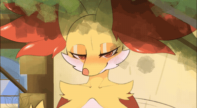 Cartoon Fox With Red Eyes And Yellow Body GIF