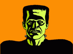 Cartoon Frankenstein Shaking Head GIF