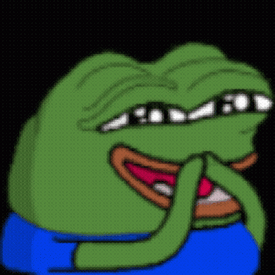 Cartoon Frog Covering Mouth In Blue Shirt GIF